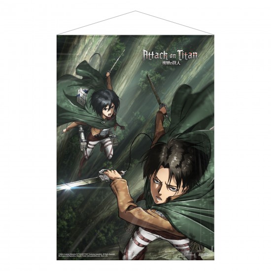 Attack on Titan: Mikasa and Levi Fabric Wall Scroll Attack on Titan: Mikasa and Levi Fabric Wall Scroll